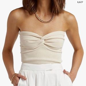 Amazon cream knitted tube top - Medium
